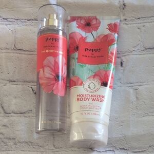 Bath & Body Works Poppy Body Wash and FFM Set